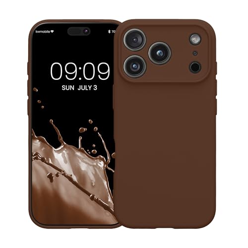 kwmobile Case Compatible with Apple iPhone 17 Pro Case - Protective Slim TPU Phone Cover - Soft Matte Finish - Chocolate - color: Chocolate, size: iPhone 17 Pro