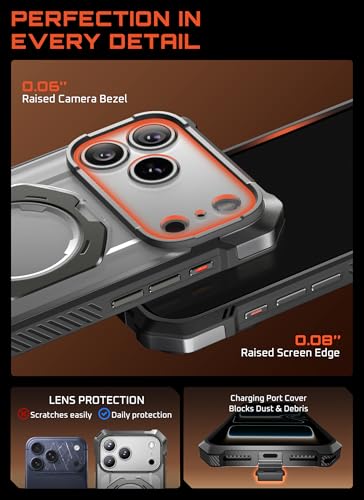 SUPCASE for iPhone 17 Pro Max Case with Built-in Kickstand, Gray | Camera Control Cover, Compatible with MagSafe, Anti-Slip Grip, Military-Grade Protection, Rugged Magnetic Phone Case, UB Grip - color: Gray, size: iPhone 17 Pro Max