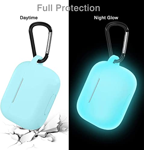 Lerobo for AirPod Pro Case, Silicone Cover with Keychain, Nightglow Blue - color: Nightglow Blue
