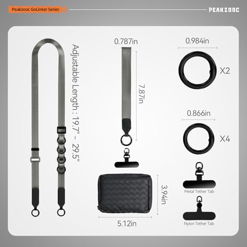 Phone Lanyard with Wallet, Adjustable Crossbody Phone Strap(Gray) - color: Grey