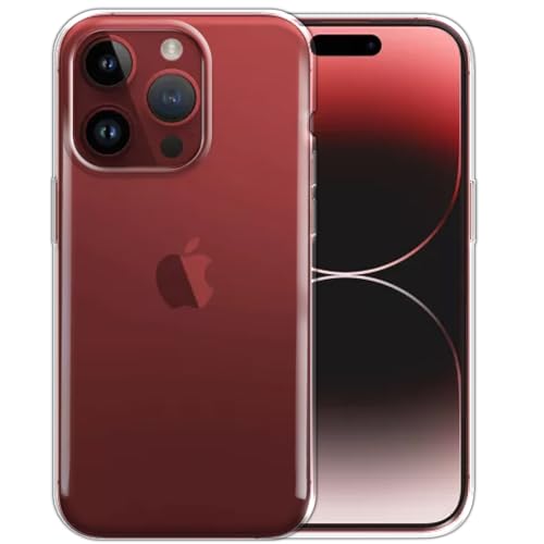 FINCIBO Transparent TPU Protector Case Cover Soft Gel Skin Compatible with Apple iPhone 15 Pro 6.1 inch 2023 - Clear