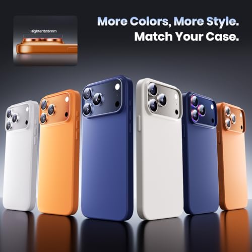 Hoerrye for iPhone 17 Pro Max/17 Pro Camera Lens Protector - Case Friendly - color: Cosmic Orange