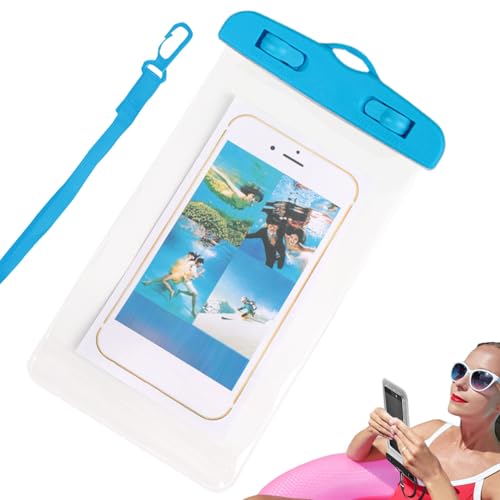 Cell Phone Waterproof Pouch Touchscreen Transparent Phone Bag | Water Play Cellphone Bag for Beach Cruise Vacation Running Camping Swimming Cycling Kayak Diving Travel - color: Blue