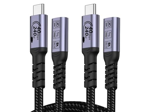 Long USB C Extension Cable 10FT (2 Packs), 240W Fast Charging - size: 10 ft