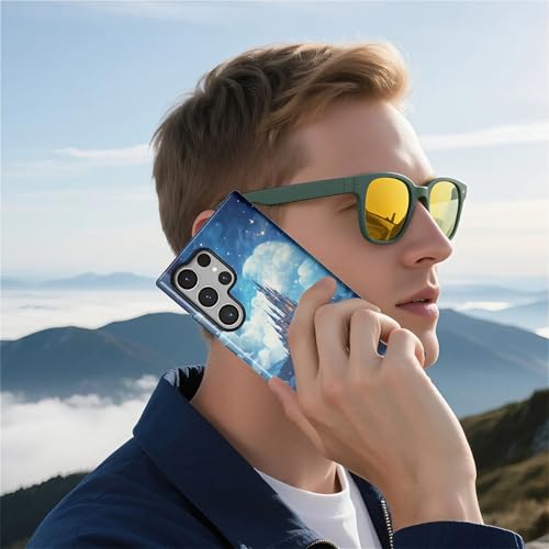 CARLOCA Case for Samsung Galaxy S23 Ultra,Blue Castle Design- Hybrid Dual Protection Soft TPU + Hard PC, Shockproof & Anti-Scratch Cover Men Women Stylish Protective Phone Case - color: Blue Castle, size: Galaxy S23 Ultra