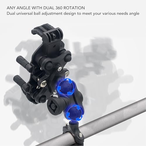 Motorcycle Phone Mount with Vibration Dampener High Speed Secure Lock Adjustable for Scooter ATV 4.9 to 8.1In Smartphones