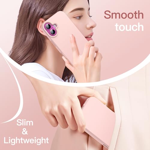 JETech Silicone Case for iPhone 16, Light Pink | Silky Soft Touch, Shockproof Protection, Scratch Resistant, Microfiber Lining - color: Light Pink, size: iPhone 16