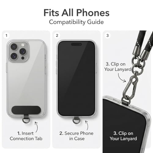 Phone Lanyard Wrist Strap Soft Rope Phone Strap Wrist Lanyard Heavy Duty - color: Black Reflective