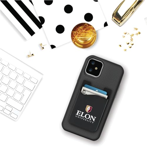 OTM Essentials Elon University Faux Leather Phone Wallet Sleeves, Sleek Magnetic Phone Wallet Case, Lightweight Accessories for Phones, Classic - color: Elon University, style: Faux Leather