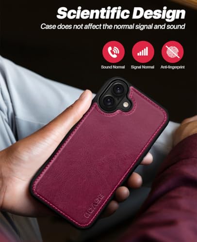 OCASE for iPhone 16 Plus Case Detachable Wallet Case with Card Holder, 2 in 1 Pu Leather Flip Folio with RFID Blocking Stand Wrist Strap Shockproof Phone Cover 6.7 Inch 2024, Burgundy - color: Burgundy, size: iPhone 16 Plus