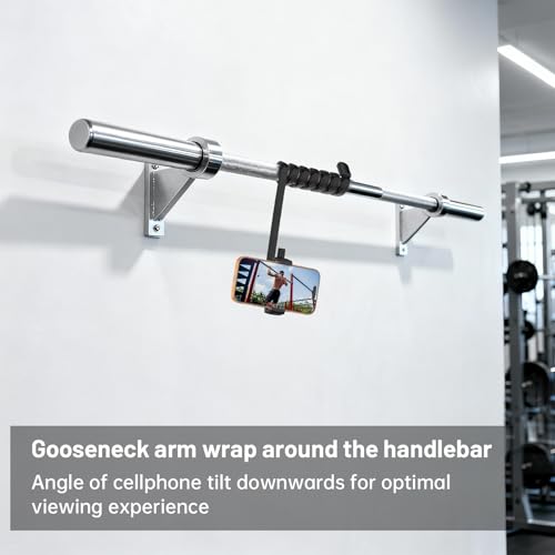 Flexible Phone Holder for Treadmill |Stroller |Wheel |Chair Pole |Stick |Rod |Tube |Shelf | Railing |Cart,35.4" / 90 cm Gooseneck Arm Mount,Compatible with 3.5~7.5" iPhone/LG/Galaxy Smartphone