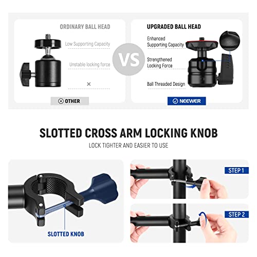 NEEWER TL253A+DS001 Table Camera Tripod with 2 Telescopic Arms