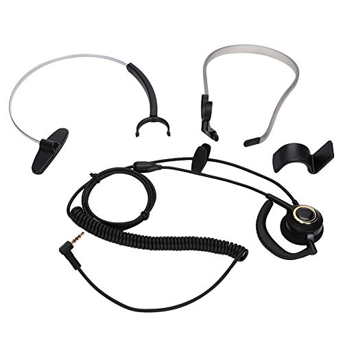 One Ear Mono Headphone, Call Center Headset with Mic Rear Mounted Noise Canceling Customer Service Headset 3.5mm Single Plug Telephone Headphone