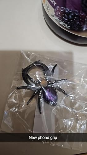 Spider Ring Holder Stand for Mobile, Tablets, 360 Degree Rotation Universal Finger Kickstand with Polished Metal Phone Grip for Cell Phone (Purple) - color: Purple