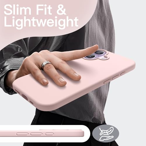 JETech Silicone Case for iPhone 17, Light Pink | Silky Soft Touch, Shockproof Protection, Scratch Resistant, Microfiber Lining - color: Light Pink, size: iPhone 17