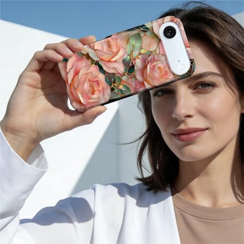Case for iPhone 17 Air | Anti-Slip Side Handle| Bold Protective Design | Compatible with MagSafe | Stained Glass Pink Flower | - color: Stained Glass Pink Flower, size: iPhone 17 Air