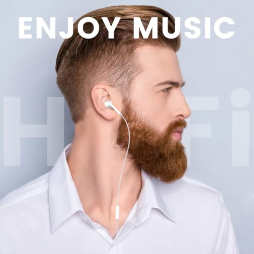 MOSWAG Wired Earbuds with Microphone, 3.5mm Jack in-Ear Headphones, White - color: White, size: 1 pack