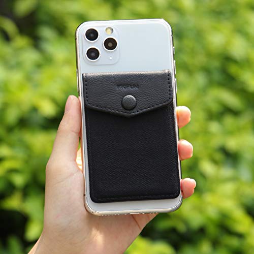 Ultra-Slim Self Adhesive Credit Card Leather Wallet - color: (A:Black)