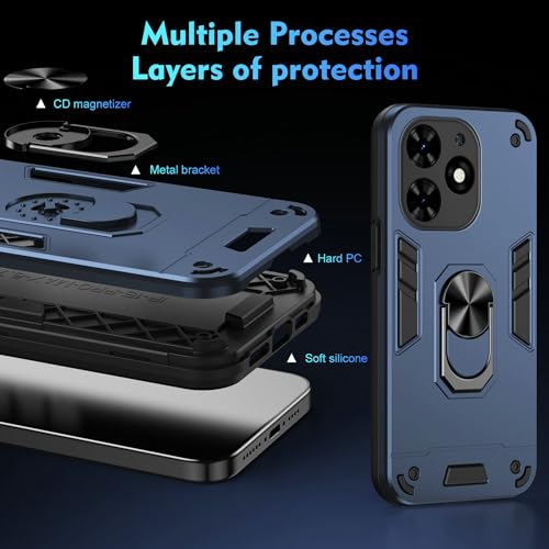 for Infinix Smart 8 X6525 Case,Compatible with Tecno Spark Go 2024 BG6 case Spark 20 KJ5/20C BG7 Case/Infinix Hot 40i X6528B Phone Case Cover Blue - color: HY-GZS-blue, size: Infinix Smart 8