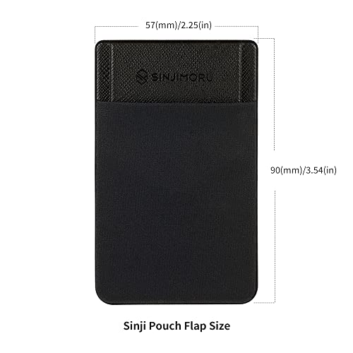 Sinjimoru Card Holder for Back of Phone, Stick on Phone Wallet, Grey - color: Gray