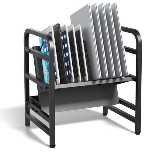 Moricher Chromebooks Charging Station 12-Slot Open Charging and Storage Rack with Leveling Feet for iPads, Tablets and Laptop Computers – Ideal for Classrooms, Offices, and Libraries