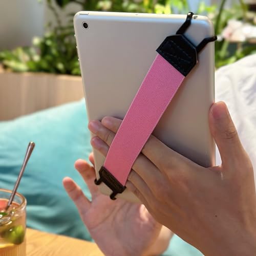 Security Hand-Strap for 6-8" Kindle eReaders Fire Tablet - Kindle/Kobo/Voyaga/Lenovo/Sony Kindle E-Book Tablet, High-Elasticity Versatile Hand Strap Lightweight Finger Grip Holder,Pink - color: Pink