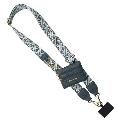Save the Girls Clip & Go Phone Strap with RFID Wallet Pouch for Women, Teal - color: Teal
