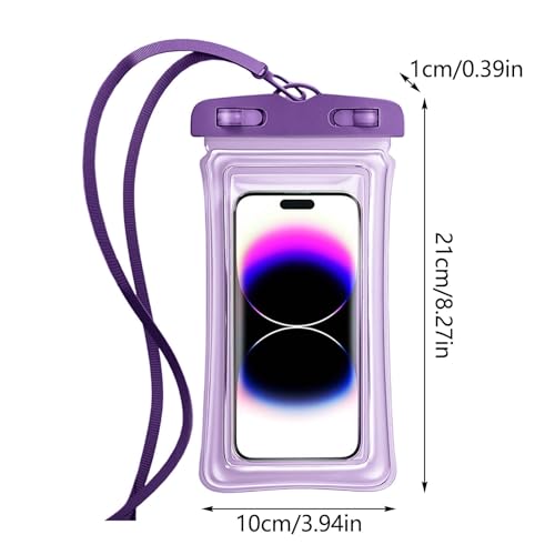 Universal Phone Dry Bag Waterproof Case for Smartphone, Touch Screen Friendly Floatable Pouch for Swimming Beach Boating Kayak (Black) - color: Black