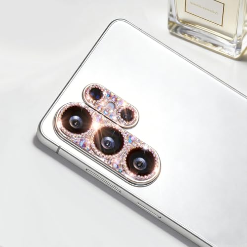 Bling Diamond Camera Lens Protector Compatible with Samsung Galaxy S26 Ultra, Metal Glitter Gem Camera Cover,9H Tempered Glass lens full Screen Sparkle Rhinestone Protector - color: for Galaxy S26 Ultra