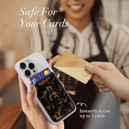 Svanove Tortoise Shell Magnetic Phone Wallet Compatible with Magsafe Wallet for Women, Girl ID Credit Card Holder Wallets for iPhone 17/16/15/14/13/12 Series, Cute Slim Leather Wallets Mag Safe Pocket - color: Turtle