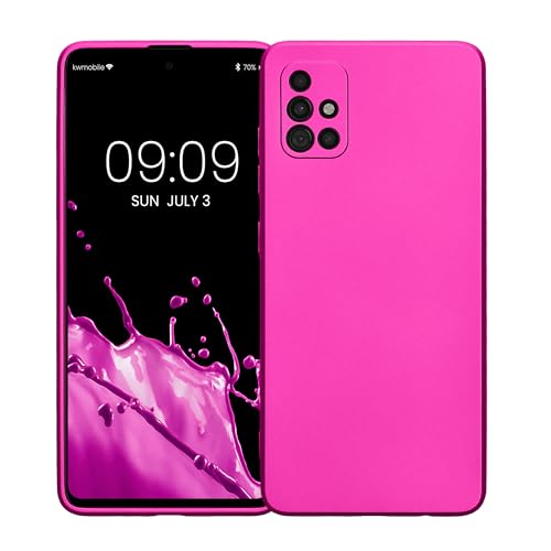kwmobile Case Compatible with Samsung Galaxy A51 Case -Soft TPU Back Phone Cover - with Metallic Look - Metallic Pink - color: metallic pink, size: Galaxy A51