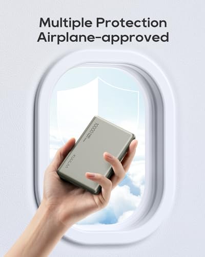 Kuulaa 10000mAh Magsafe Battery Pack 0.47IN Ultra Slim Magnetic Portable Charger Wireless Magsafe Power Bank Compatible with iPhone 16/15/14/13/12 Series