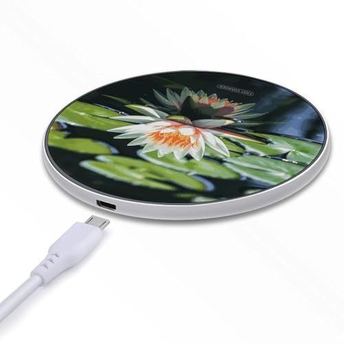 Water Lily Wireless Charger 10W Fast Charging Pad Anti-Slip Qi Certified Wireless Charging Pad Charging Station Portable Phone Charger for All Wireless Charging Smartphone