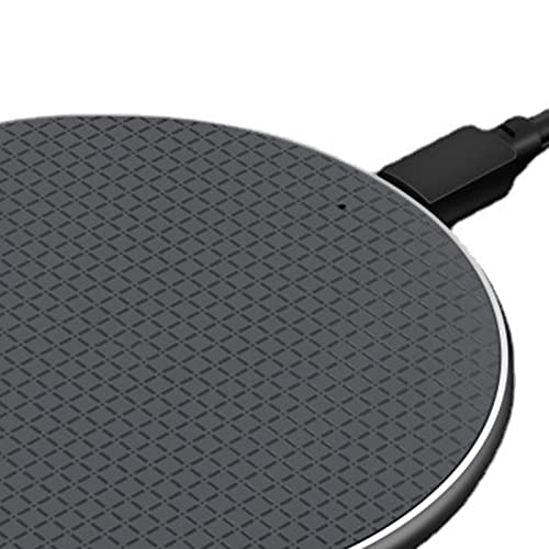 Wireless Charger 15W Fast Charging Pad, QiCertified Wireless Phone Charging Station with LED Indicator, Slim Aluminum Alloy Multi Protection for All QiStandard Devices