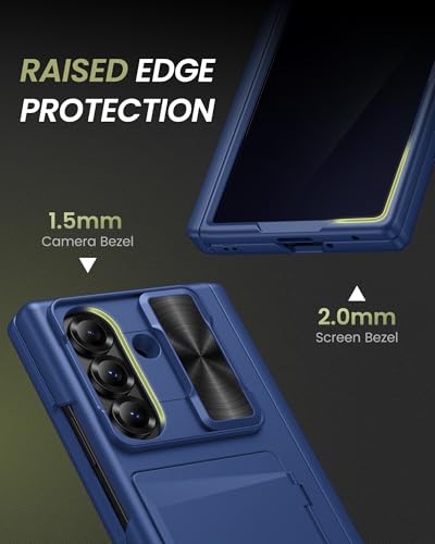 for Galaxy Z Fold 7 Case with Privacy Screen Protector, Blue - color: Blue-Y