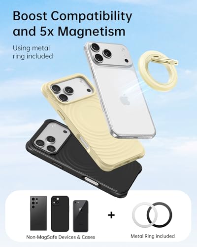 SYNCWIRE Magnetic Phone Ring Holder, for MagSafe Phone Grip Stand Kickstand - color: Milk Banana