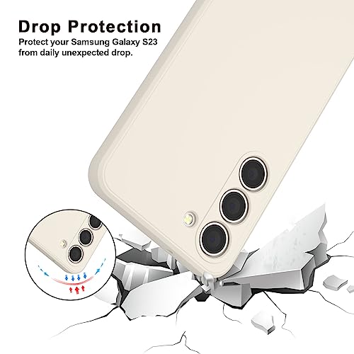 Vanjua Case for Samsung Galaxy S23 (Only), Stylish Liquid Silicone Slim Full-Body Protective Cover Compatible with Samsung Galaxy S23 5G 6.1 Inch Phone Case (White) - color: White
