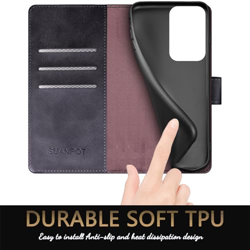 SUANPOT for Motorola Moto G Power 5G 2024 6.7" Wallet case with RFID Blocking Credit Card Holder,Flip Book PU Leather Protective Cover Women Men for Power 5G 2024 Phone case Black - color: Black