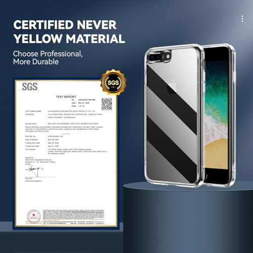 DEERLAMN Clear Case for iPhone X & iPhone Xs, Military Grade Drop Protection Anti-Scratch Transparent Ultra Slim Non-Yellowing Shockproof Protective Phone Cover - size: for iPhone X/Xs