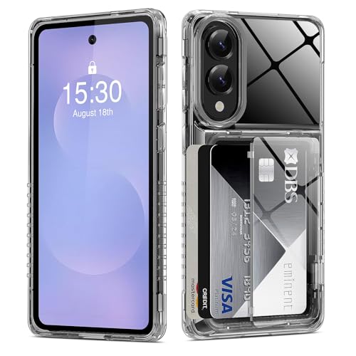 ACANDYA for Samsung Galaxy S25 Edge Case Wallet Clear with Card Holder Protective Shockproof Anti-Scratch Anti-Yellow Heavy Duty Protection Cover for Samsung Galaxy S25 Edge 6.7 inch Transparent - size: for Galaxy S25 Edge