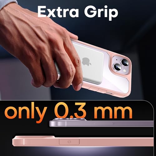 TAURI for iPhone 14 Case, Compatible with MagSafe, Pink | with Screen Protector, Not-Yellowing Military-Grade Protection, Shockproof Slim Magnetic Case for iPhone 14 - color: B-Magnetic Pink
