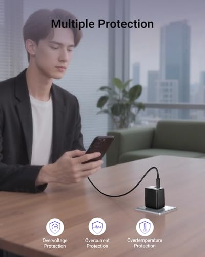 wegear USB C Fast Charging Charger, 30W Dual-Port GaN Nano Charger - color: Black, size: 1 Pack