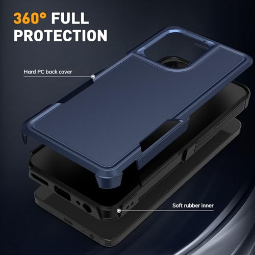 Vinve for Moto G Power 2025 Case with HD Screen Protector, Military-Grade Shockproof & Dual-Layer Protection, Anti-Slip Grip Design Phone Case, Blue - color: Blue