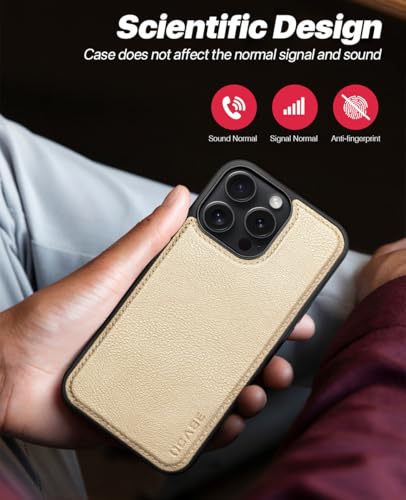OCASE for iPhone 16 Pro Case Detachable Wallet Case with Card Holder, 2 in 1 Pu Leather Flip Folio with RFID Blocking Stand Wrist Strap Shockproof Phone Cover 6.3 Inch 2024, Gold | Magnetic 2 in 1 Wallet, RFID Blocking Flip Case, PU Leather Case, Kickstan
