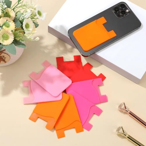 Frienda 24 Pcs Phone Card Holder Adhesive Silicone Wallet, Bright Color - color: Bright Colors