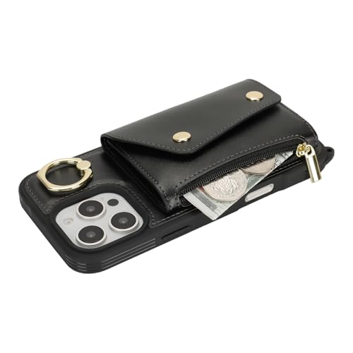 Lipvina Crossbody Wallet Case for iPhone 16 Pro,Black - color: 01-Black, size: iPhone 16 Pro 6.3"