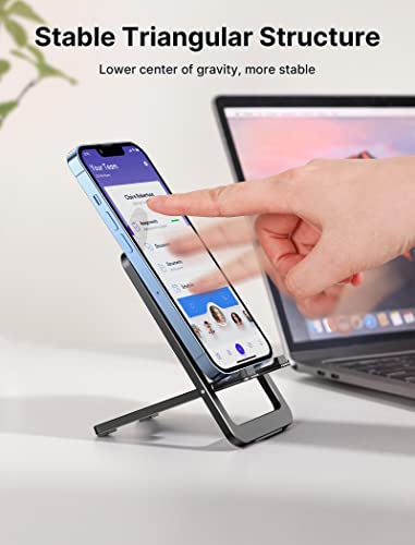 JSAUX Fold-Flat Cell Phone Stand, Adjustable Desk Holder-Black - color: Black, size: 1-PACK