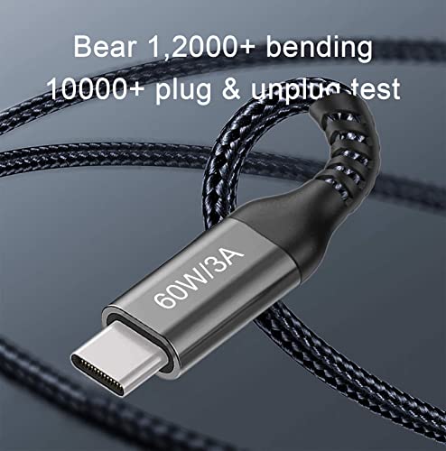 USB-C to USB-C Cable (6.6FT 2PACK 60W) Long Cable, Fast Charging - color: Grey, size: 6.6FT