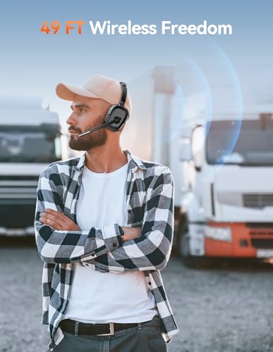TECKNET Wireless Headset with Mic for Work, V6.0 Bluetooth Headset with AI Noise-Cancelling Microphone & USB-A Dongle, 50H Playtime & Mute, On-Ear Headphones for PC, Laptop, Phone, Office & Trucker
