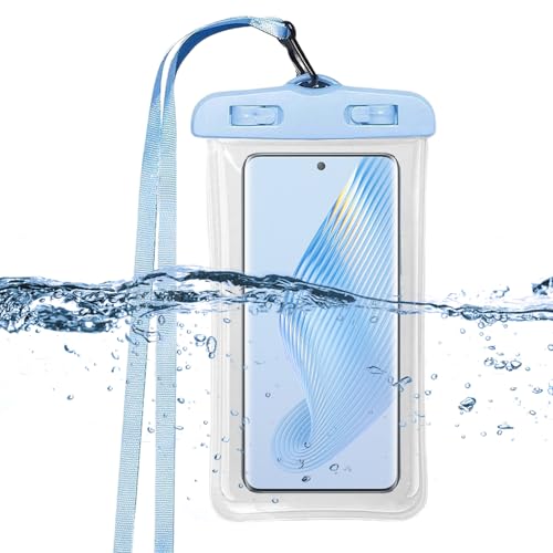 Waterproof Phone Case – Touch Screen Bag, Transparent Pouch | Self-Sealing Cover, Swimming Diving Protection for Mobile Beach Pool Rafting Seaside Travel Water Sports - color: Blue